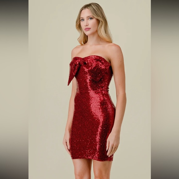 Beautiful red Christmas / holiday party dress - Picture 2 of 5